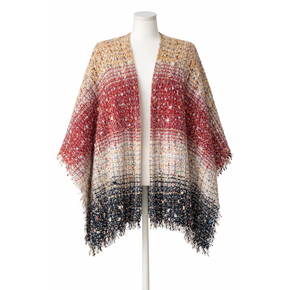 On Blue Multicolor Bouclé Poncho Wrap – NWT – One Size